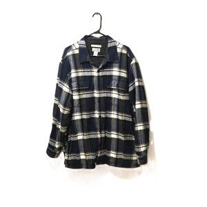 VTG L.L.Bean Fleece-Lined Plaid Checked Shirt Men’s XL Utility Workwear Cabincor